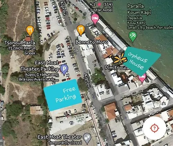 Orpheus House Beachfront 2br With Balcony & Sea View Walk To Old Town 公寓 干尼亞