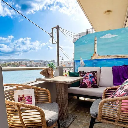 Апартаменти Orpheus House Beachfront 2br With Balcony & Sea View Walk To Old Town Ханья (Крит)